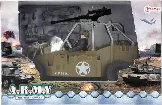 Toi-toys militaire soldier force jeep met wapens