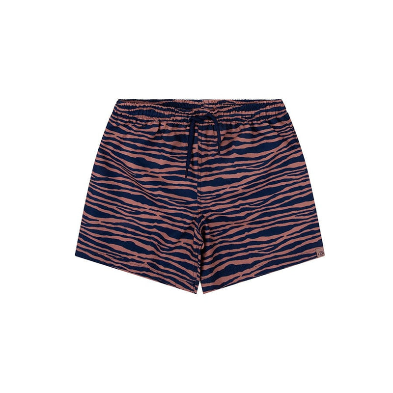 Load image into Gallery viewer, Vibrant stripes | blauw oranje uv zwembroek jongen

