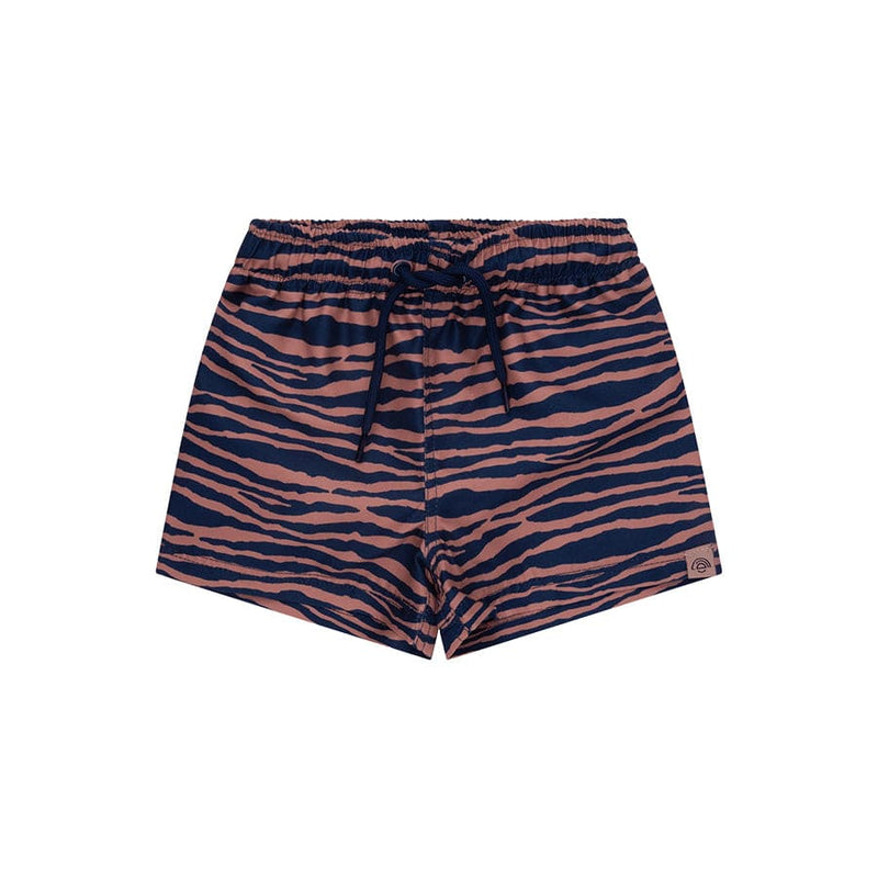 Load image into Gallery viewer, Vibrant stripes | blauw oranje uv zwemboxer jongens
