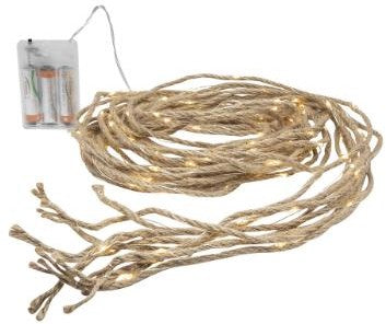 Enzo jute touw 8x2meter op batterij 160 led lampjes - 5510134