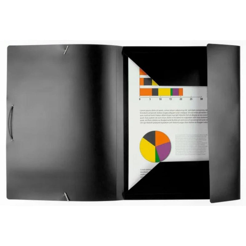 Load image into Gallery viewer, Kangaro elastomap a4 kunststof zwart
