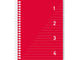 Kangaro schrijfblok 4-in-1 – a5 - met lijn - 200 pagina's - 60 grams – rood - k-58382