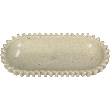 Kersten schaal keramiek beige 26.5x12.5x4.5cm