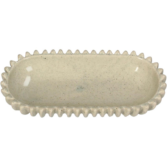 Kersten schaal keramiek beige 26.5x12.5x4.5cm