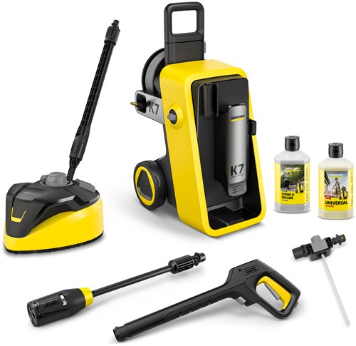 Afbeelding laden in galerijviewer, Karcher kärcher k 7 comfort premium home hogedrukreiniger - 180 bar - 600 l u - 60 m² u - terrasreiniter t 7 plus - slanghaspel - 4-in-1 spuitlans - app bediening - geschikt voor oa. auto - terras - campers - caravans - fietsen - motoren - tuinset
