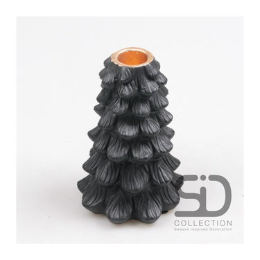 Season inspired decoration kaarsenstandaard 10x10x15 zwart