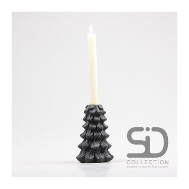 Season inspired decoration kaarsenstandaard 10x10x15 zwart