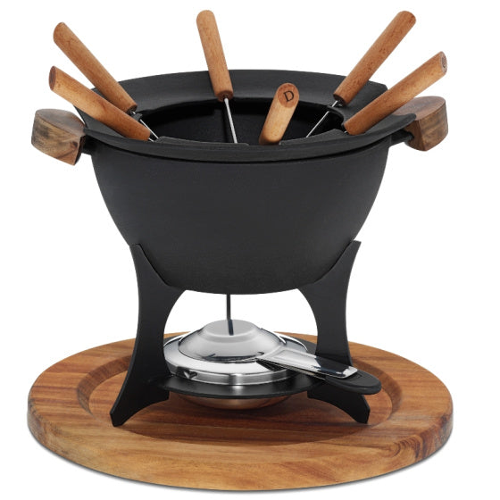 Load image into Gallery viewer, Kela Country fondueset 6 personen 1 liter 11-delig zwart

