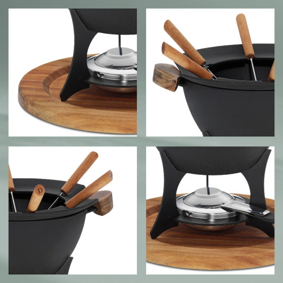 Load image into Gallery viewer, Kela Country fondueset 6 personen 1 liter 11-delig zwart
