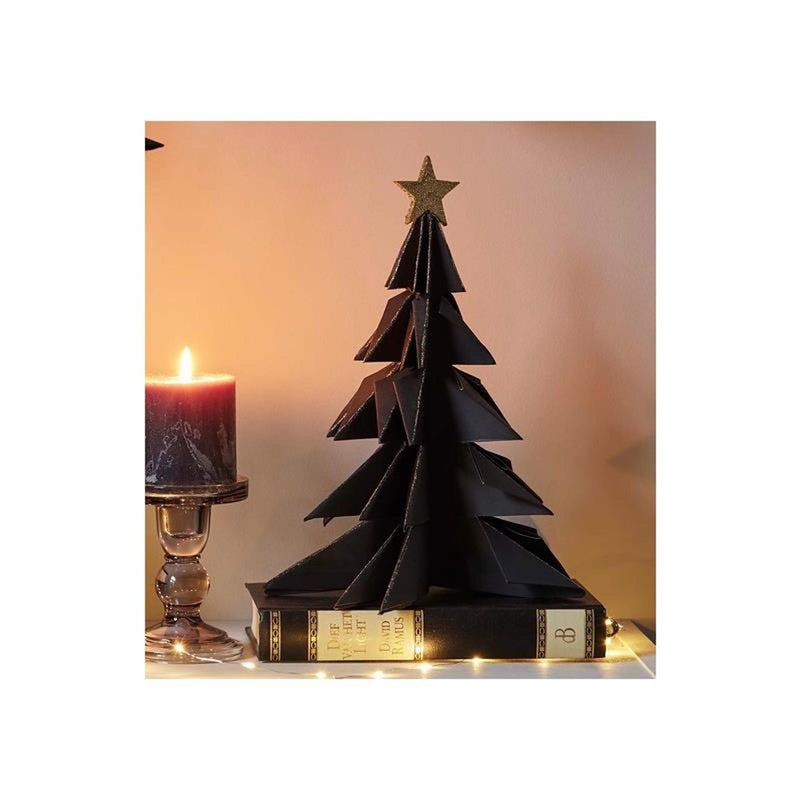 Load image into Gallery viewer, House of nature deco kerstboom papier 28cm zwart

