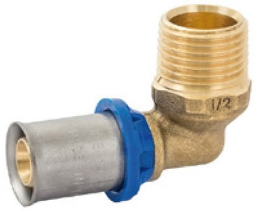 Kirchhoff messing overgangshoek 90°, blank, 20 mm x 3 4 et, persfitting voor meerlagenbuis - 988715355
