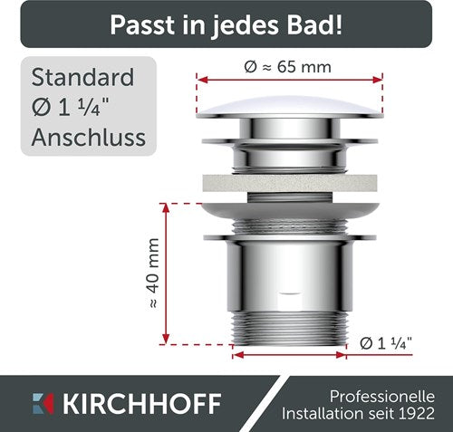 Load image into Gallery viewer, Kirchhoff universele wastafelafvoergarnituur, pop-up 1 1 4 (5 4 ) | chroom - 98807330
