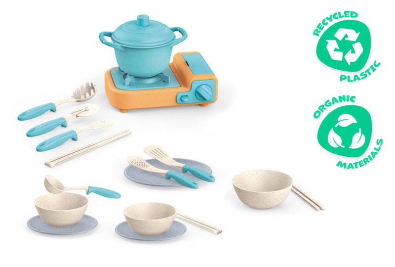 Load image into Gallery viewer, Kitchen toys speelgoedfornuis met keukenaccessoires gerecycled
