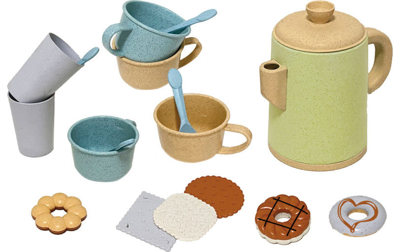 Load image into Gallery viewer, Kitchen toys theeservies met lekkernijen speelset gerecycled
