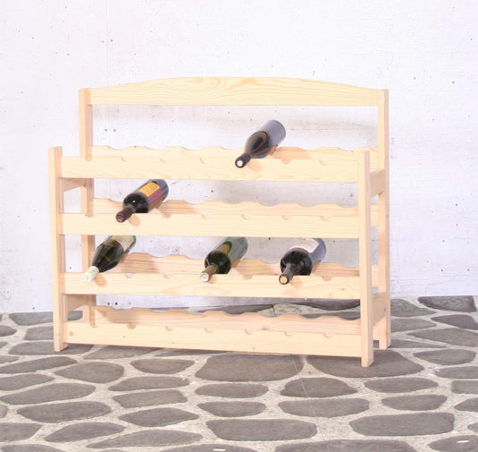 Sens wijnrek van grenenhout voor 28 flessen 73,5x88,5x28cm (hxbxd) blank hout