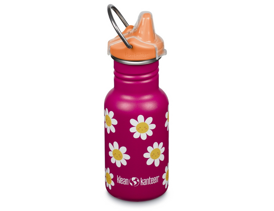 Klean kanteen kinder drinkfles met sippydop - happy flowers - 355ml