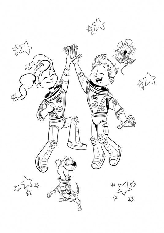 Witte leeuw kleurboek-de kleine astronauten