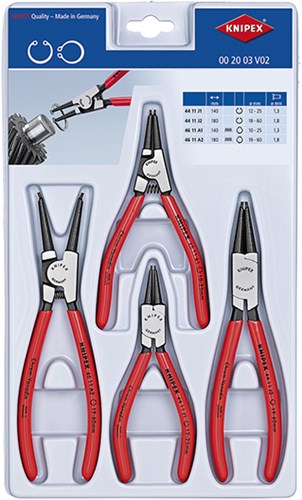 Knipex borgveertangenset 00 20 03 v02 (rood, 4-delig)