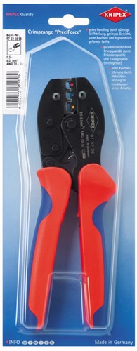 Knipex preciforce 97 52 36 sb krimptang (rood blauw, strippen, krimpen 0.5 - 6.0mm²)