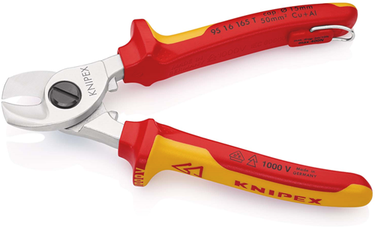 Knipex kabelschaar geïsoleerd | meercomponenten-omhullingen | vde-gekeurd | geïntegreerde openingsveer - 95 16 165 t bk
