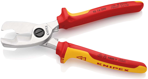 Knipex kabelschaar met dubbele snijkanten | geïsoleerd | meer-componentengrepen | vde-gekeurd - 95 16 200 sb