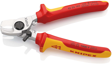 Knipex kabelschaar met openingsveer | geïsoleerd | meer-componentengrepen | vde-getest - 95 26 165 sb