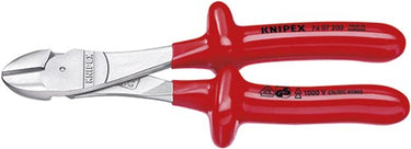 Knipex kracht-zijsnijtang verchroomd dompelisolatie, vde-getest 200 mm - 7407200