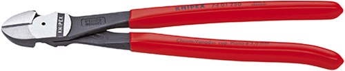 Knipex kracht-zijsnijtang zwart geatramenteerd met kunststof bekleed 250 mm - 7401250