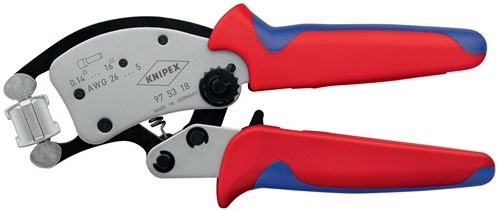 Knipex krimptang | totale lengte 200 mm | 0,14-16 mm² gebruineerd | meercomponenten mantels | 1 stuk - 97 53 18