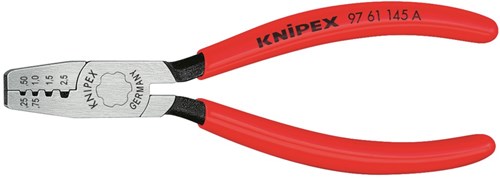 Knipex krimptang voor adereindhulzen met kunststof bekleed 145 mm - 9761145a