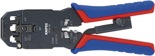 Knipex krimptang voor western-stekkers gebruineerd met meer-componentengrepen 200 mm - 975112