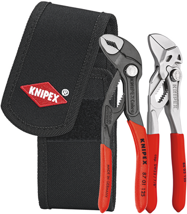 Knipex mini-tangenset in gereedschapsriem (rood zwart)
