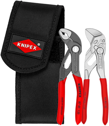 Knipex mini-tangenset in gereedschapsriem (rood zwart)