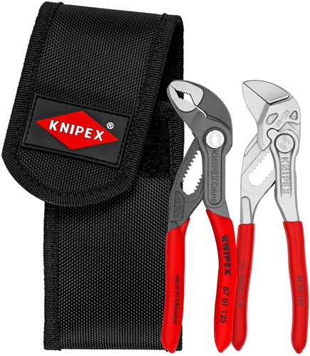Afbeelding laden in galerijviewer, Knipex mini-tangenset in gereedschapsriemtas | 1 x 86 03 125, 1 x 87 01 125 - 00 20 72 v04
