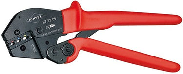 Knipex krimptang 97 52 06 (rood zwart, ovale krimp, openingsveer)