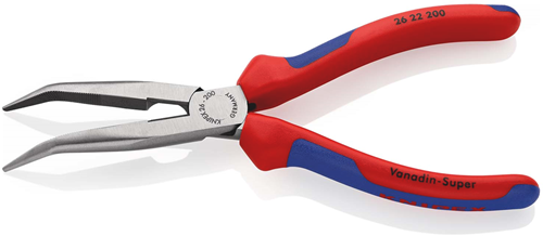 Load image into Gallery viewer, Knipex platspitse tang met zijsnijder (telefoontang) | 200 mm lengte | meer-componentengrepen | zwart geatramenteerd - 26 22 200 sb
