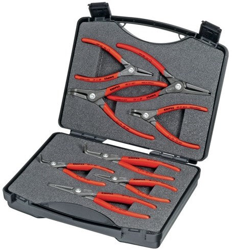 Knipex precisie-borgringtangenset | 8-delig in kunststof koffer | 10-60 mm | 1 stuk - 00 21 25 00 21 25