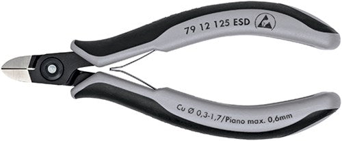 Knipex precisie elektronica-zijsnijtang esd gebruineerd 125 mm - 7912125esd