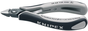 Knipex precisie elektronica-zijsnijtang esd gebruineerd 125 mm - 7962125esd