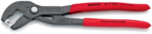 Knipex slangklemtang | totale lengte 250 mm | hoofd grijs gefosfateerd | kunststof mantel | 1 stuk - 85 51 250 c - 85 51 250 c