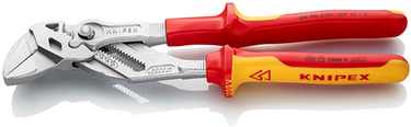 Knipex sleuteltang | 250 mm lengte | tang en schroefsleutel in eén | geïsoleerd | meer-componentengrepen - 86 06 250 sb