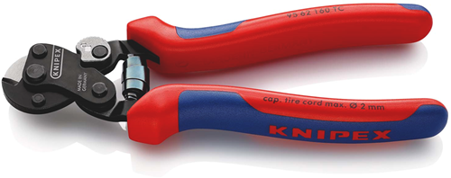 Load image into Gallery viewer, Knipex staaldraadschaar voor bandenkoord | meer-componentengrepen | gebruineerd | lengte 160 mm - 95 62 160 tc
