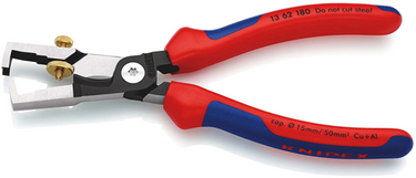 Knipex strix® striptangen met kabelschaar | meer-componentengrepen | zwart geatramenteerd - 13 62 180