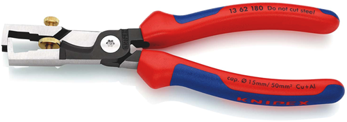 Knipex strix® striptangen met kabelschaar | meer-componentengrepen | zwart geatramenteerd - 13 62 180