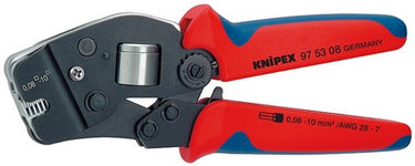Knipex zelfinstellende krimptang voor adereindhulzen gebruineerd | 190 mm - 975308