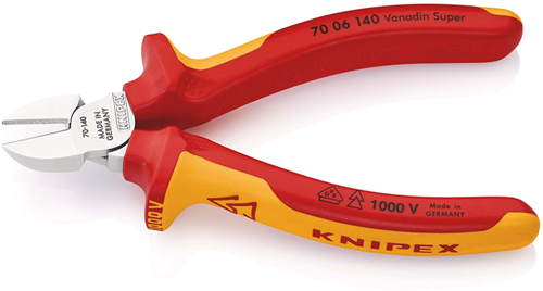 Load image into Gallery viewer, Knipex zijsnijtang | 140 mm lengte | geïsoleerd | meer-componentengrepen | vde-getest | verchroomd - 70 06 140 sb
