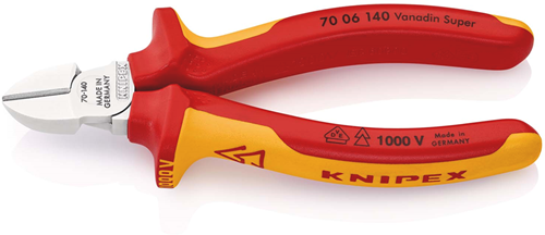 Load image into Gallery viewer, Knipex zijsnijtang | 140 mm lengte | geïsoleerd | meer-componentengrepen | vde-getest | verchroomd - 70 06 140 sb
