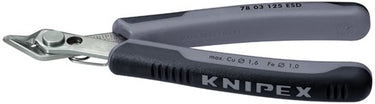 Knipex electronic super knips esd 78 13 125 esd elektronica-tang (grijs)