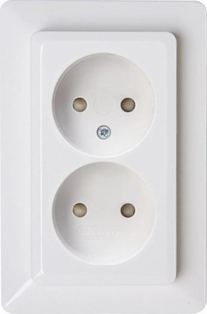 Enzo kopp hk02 wit inbouw stopcontact dubbel