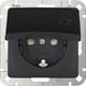 Enzo kopp hk05 mat zwart inbouw stopcontact ra met deksel - 4621710